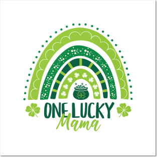 One Lucky Mama St Patricks Day Rainbow Posters and Art